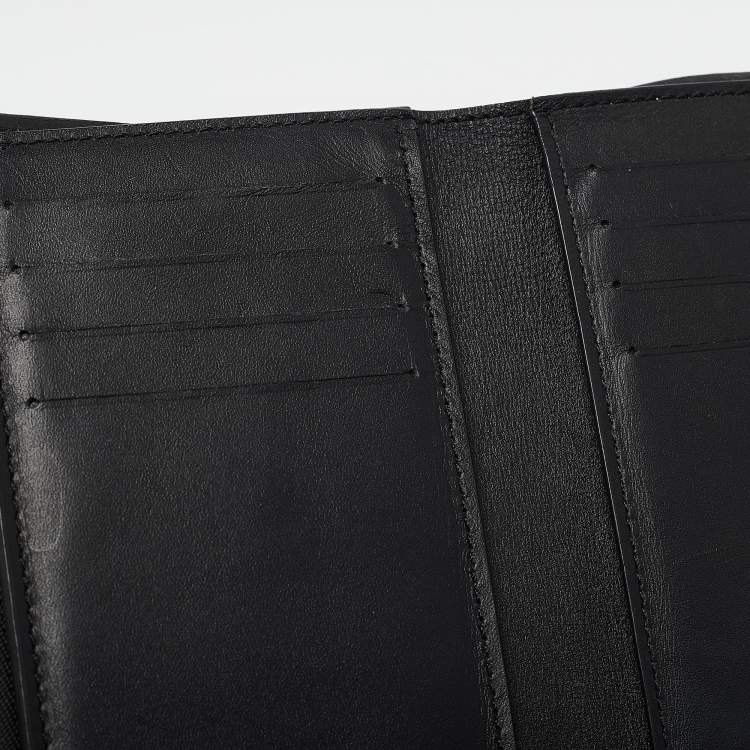 Pre Owned Louis Vuitton Black Monogram Canvas and Leather Flower Lock Wallet