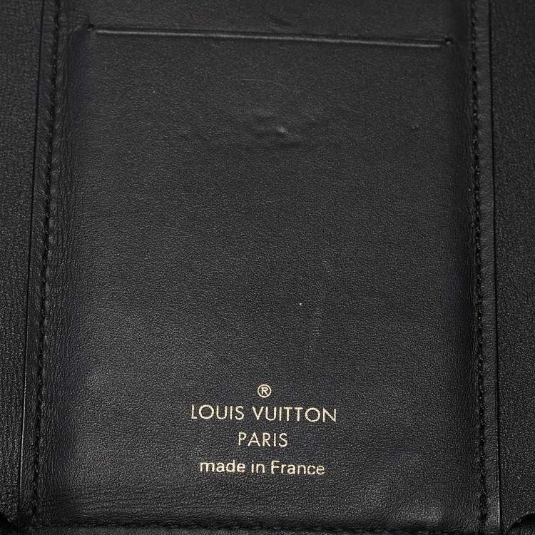 Pre Owned Louis Vuitton Black Monogram Canvas and Leather Flower Lock Wallet