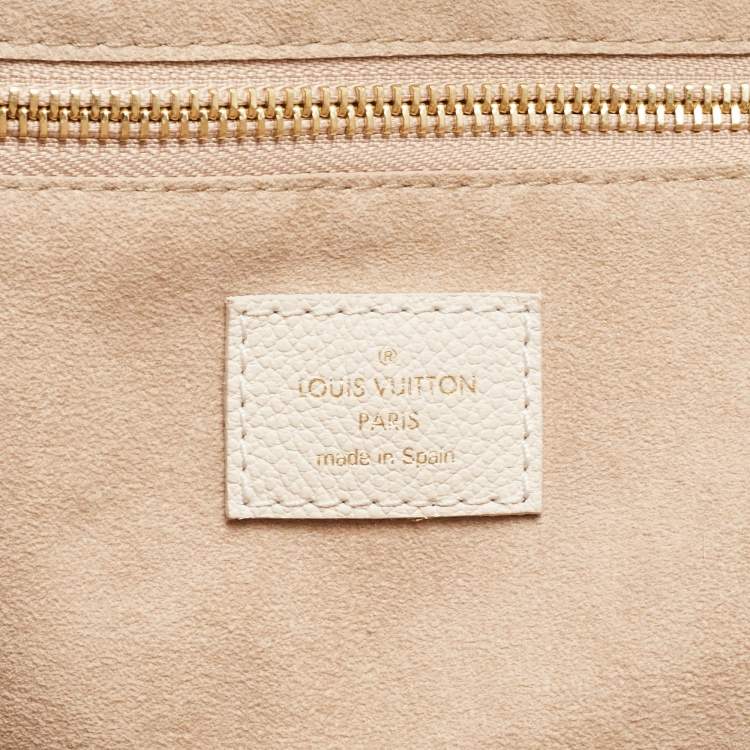 Pre Owned Louis Vuitton Khaki/Beige Monogram Empreinte Leather Spring In The City Neverfull MM Bag