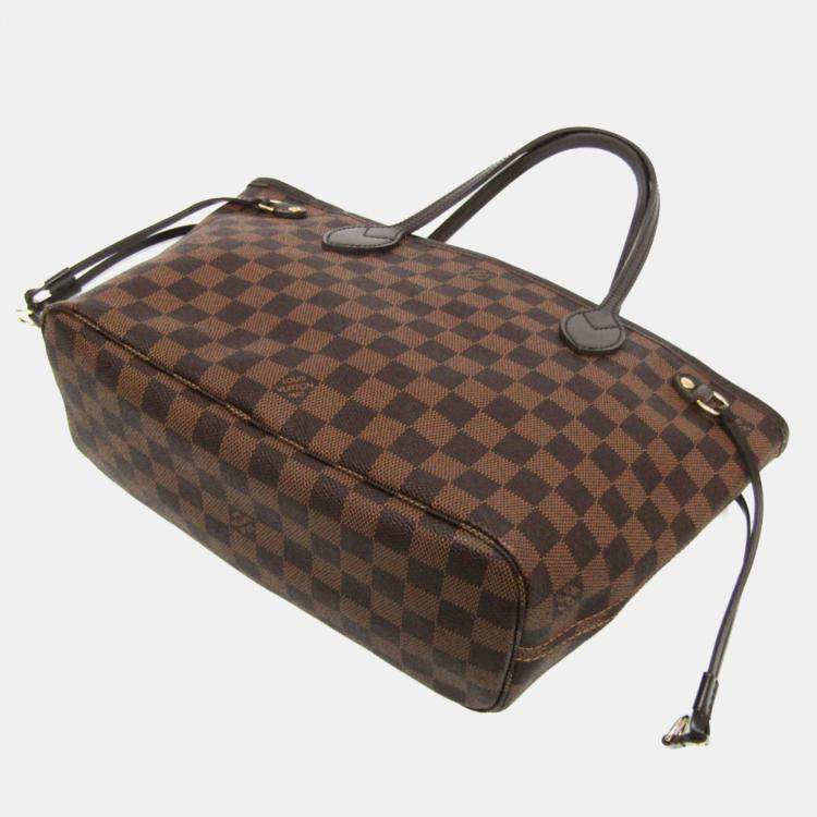 Pre Owned Louis Vuitton Brown Damier Ebene Canvas Neverfull PM Tote Bag