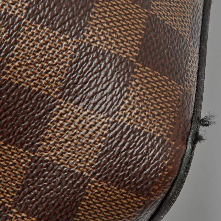 Pre Owned Louis Vuitton Magnolia Damier Ebene Canvas and Taurillon Leather Jersey Bag