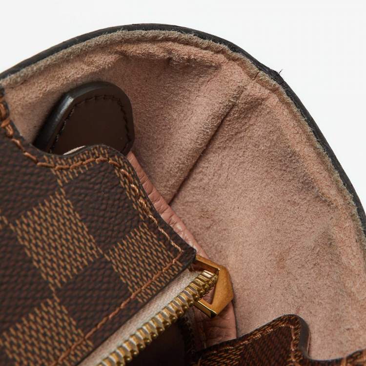 Pre Owned Louis Vuitton Magnolia Damier Ebene Canvas and Taurillon Leather Jersey Bag