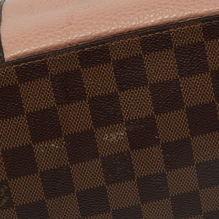Pre Owned Louis Vuitton Magnolia Damier Ebene Canvas and Taurillon Leather Jersey Bag
