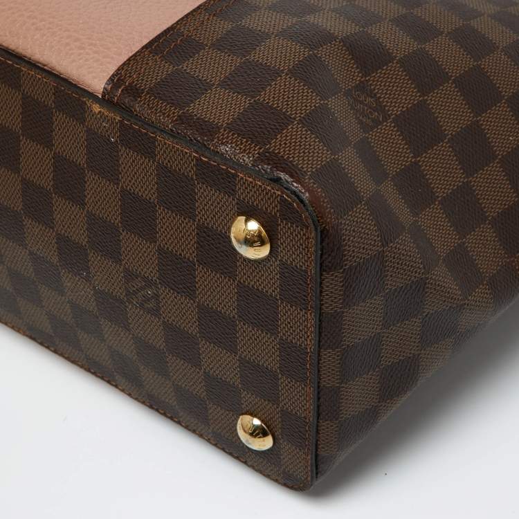 Pre Owned Louis Vuitton Magnolia Damier Ebene Canvas and Taurillon Leather Jersey Bag