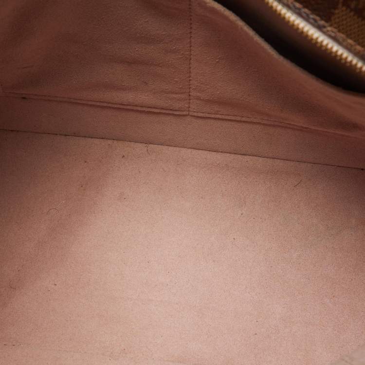 Pre Owned Louis Vuitton Magnolia Damier Ebene Canvas and Taurillon Leather Jersey Bag