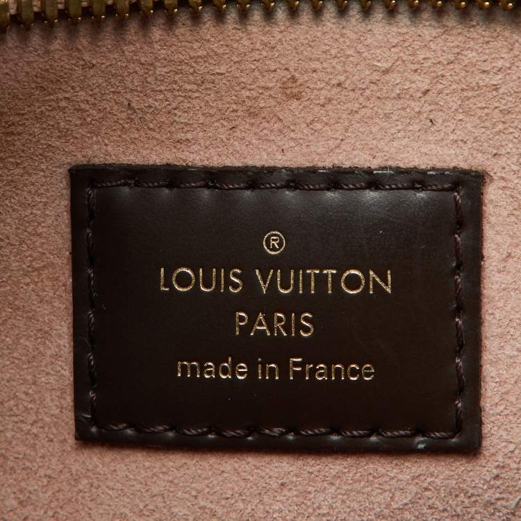Pre Owned Louis Vuitton Magnolia Damier Ebene Canvas and Taurillon Leather Jersey Bag