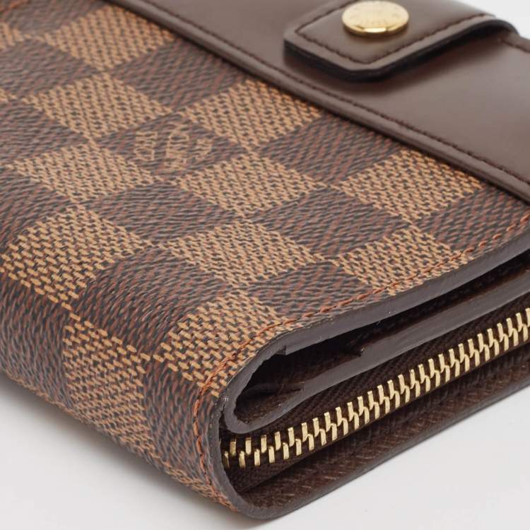Pre Owned Louis Vuitton Damier Ebene Canvas Compact Wallet