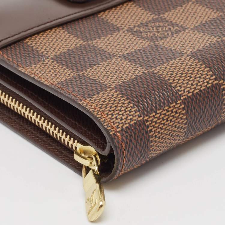 Pre Owned Louis Vuitton Damier Ebene Canvas Compact Wallet