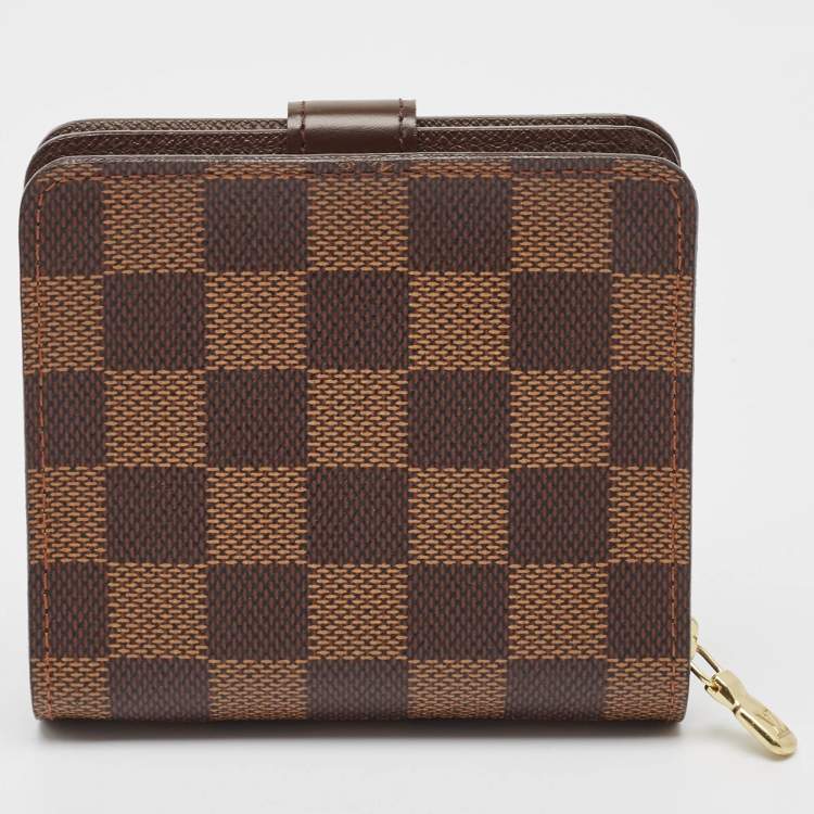 Pre Owned Louis Vuitton Damier Ebene Canvas Compact Wallet