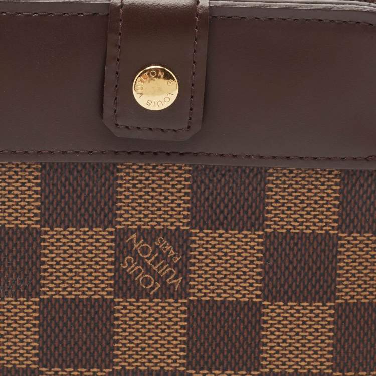 Pre Owned Louis Vuitton Damier Ebene Canvas Compact Wallet