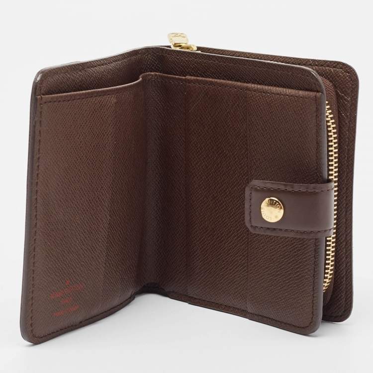 Pre Owned Louis Vuitton Damier Ebene Canvas Compact Wallet