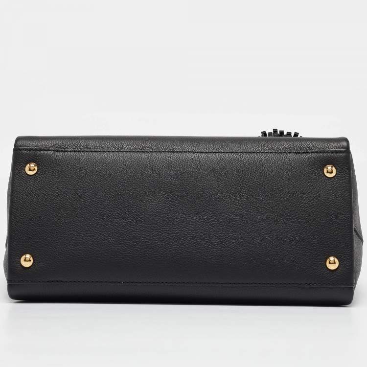 Pre Owned Louis Vuitton Black Leather Lockme Day MM Bag