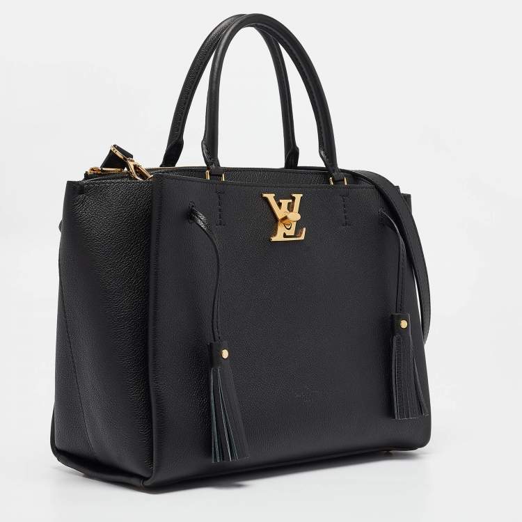 Pre Owned Louis Vuitton Black Leather Lockme Day MM Bag