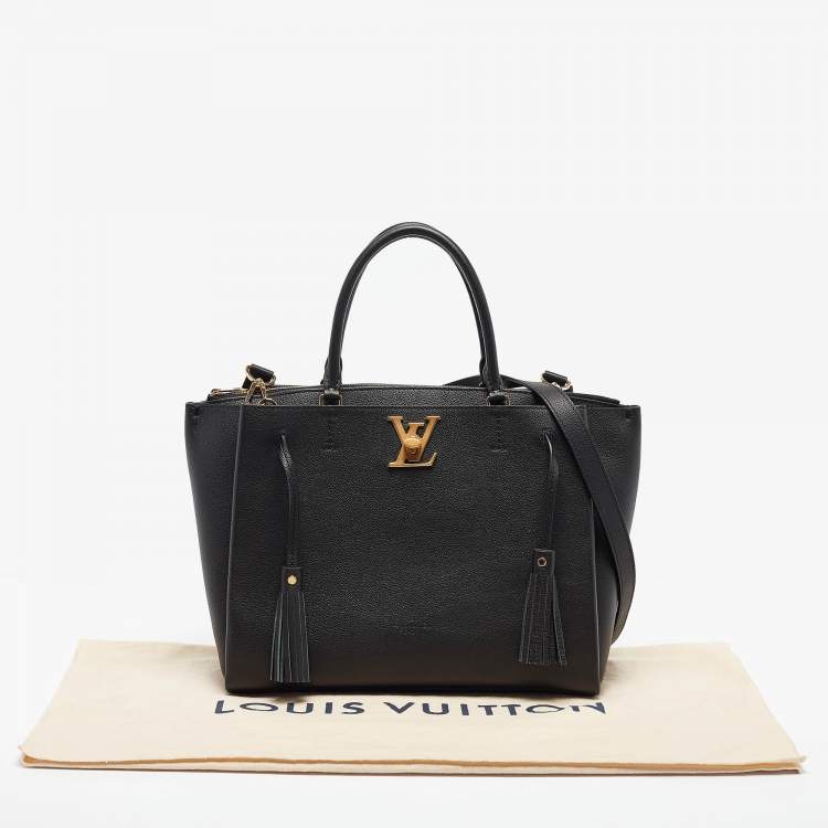 Pre Owned Louis Vuitton Black Leather Lockme Day MM Bag