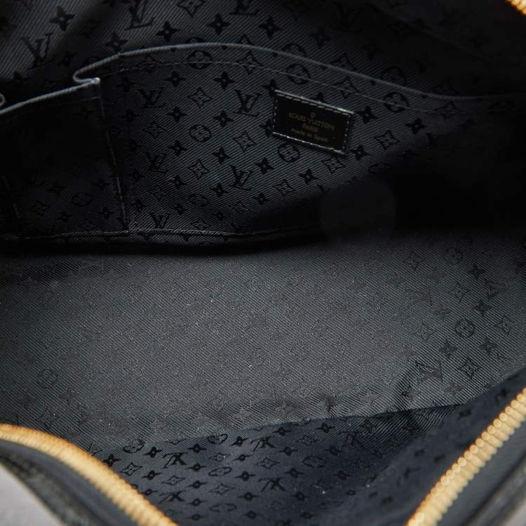 Pre Owned Louis Vuitton Grey Suede and Leather Limited Edition Havane Stamped Trunk GM Bag