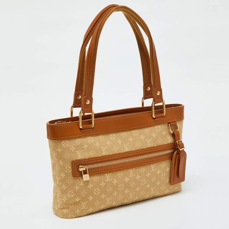 Pre Owned Louis Vuitton Beige Monogram Mini Lin Lucille PM TST Bag