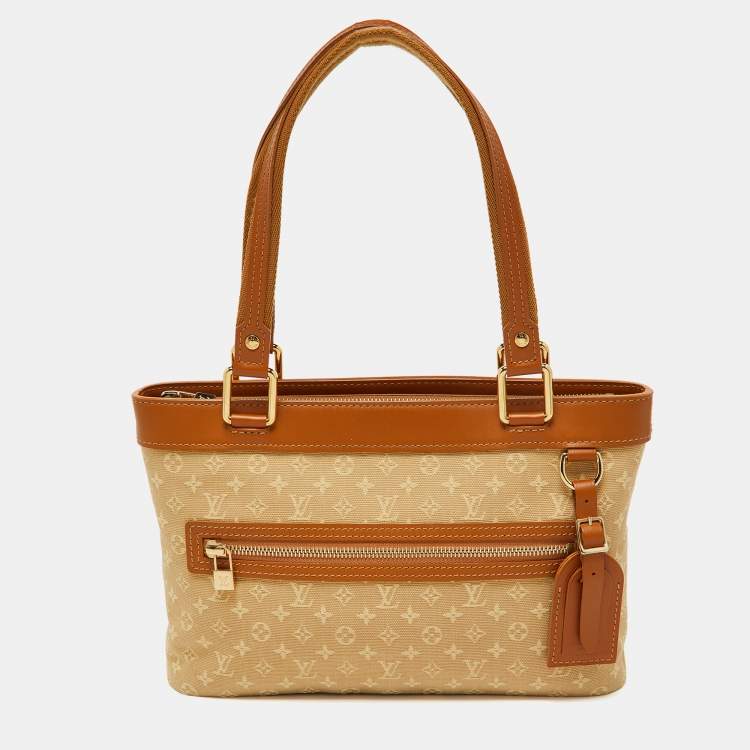 Pre Owned Louis Vuitton Beige Monogram Mini Lin Lucille PM TST Bag