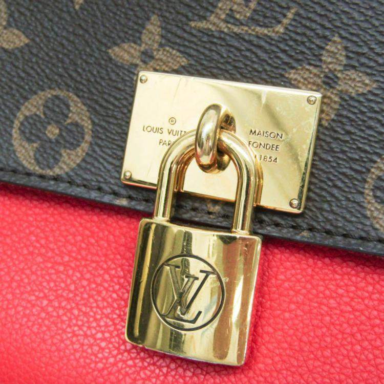 Pre Owned Louis Vuitton Brown/Red Monogram Marignan Shoulder Bag 