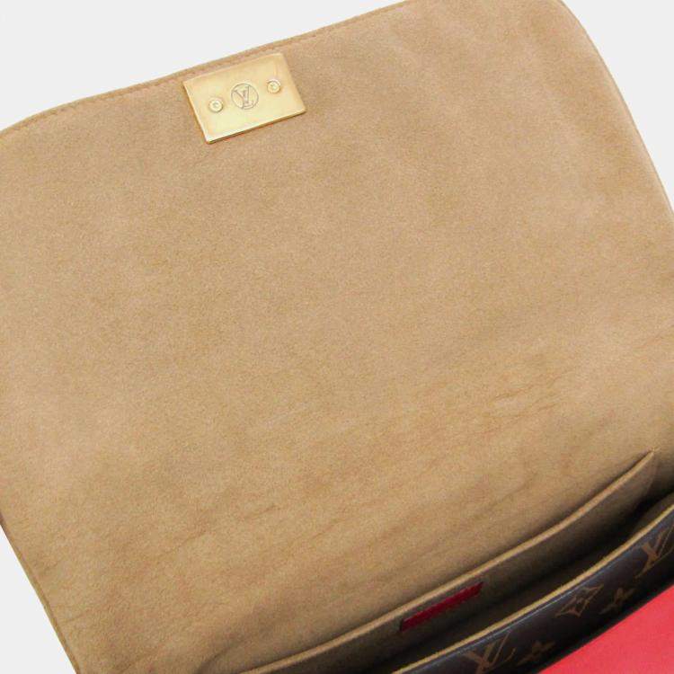 Pre Owned Louis Vuitton Brown/Red Monogram Marignan Shoulder Bag 