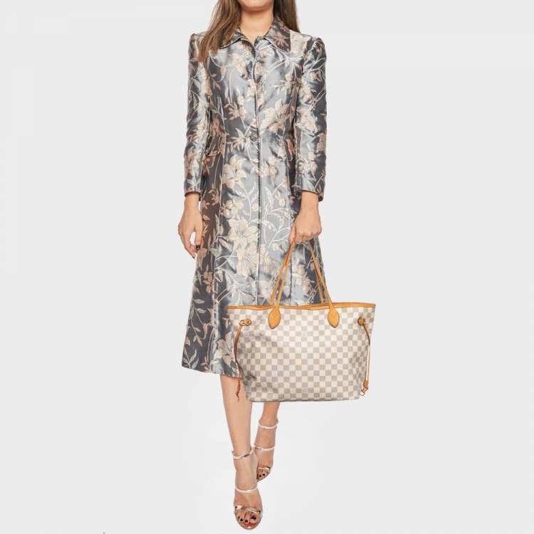 Pre Owned Louis Vuitton Damier Azur Canvas Neverfull MM Bag
