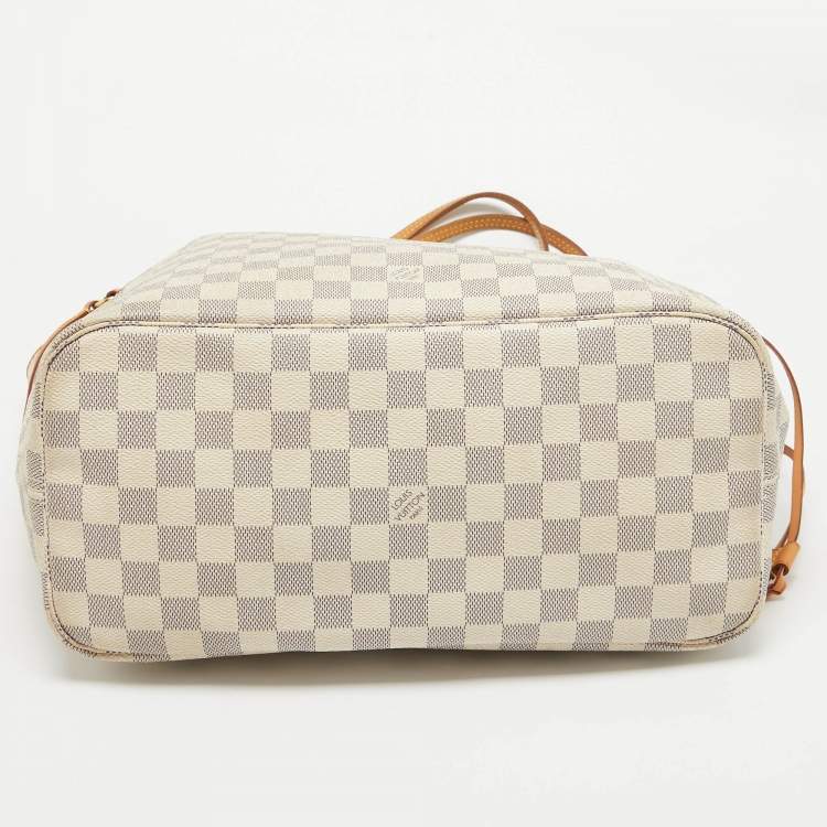 Pre Owned Louis Vuitton Damier Azur Canvas Neverfull MM Bag