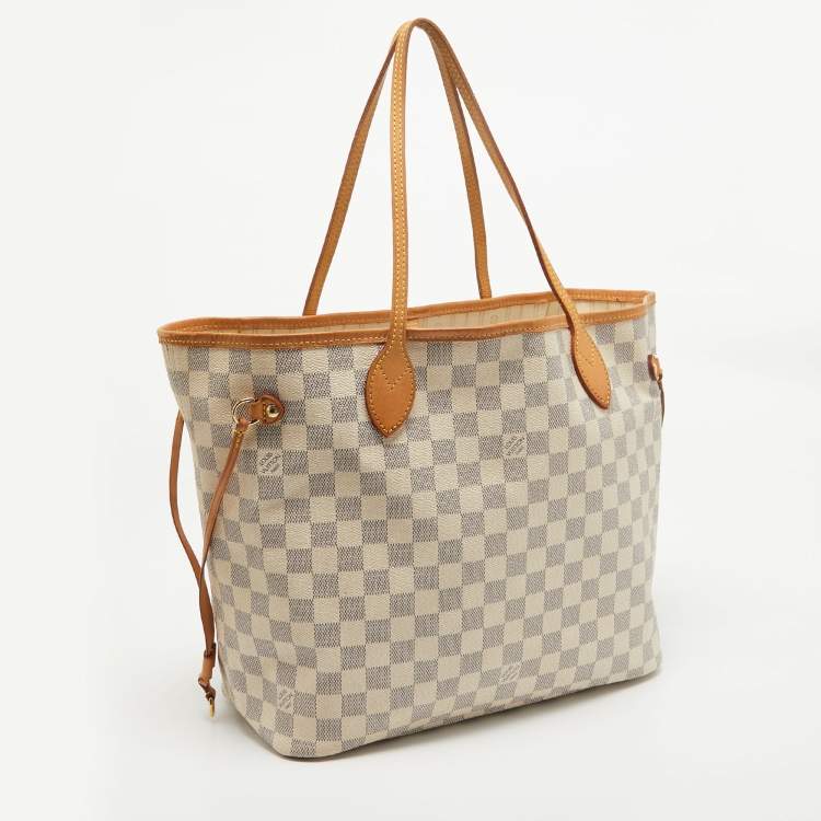 Pre Owned Louis Vuitton Damier Azur Canvas Neverfull MM Bag