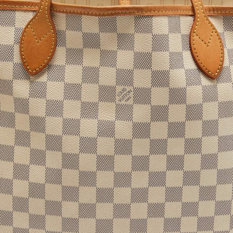 Pre Owned Louis Vuitton Damier Azur Canvas Neverfull MM Bag