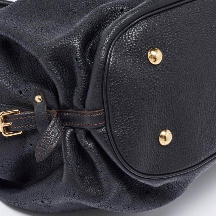 Pre Owned Louis Vuitton Black Monogram Mahina Leather L Bag