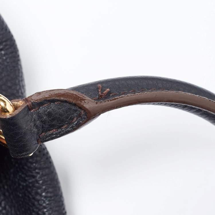 Pre Owned Louis Vuitton Black Monogram Mahina Leather L Bag