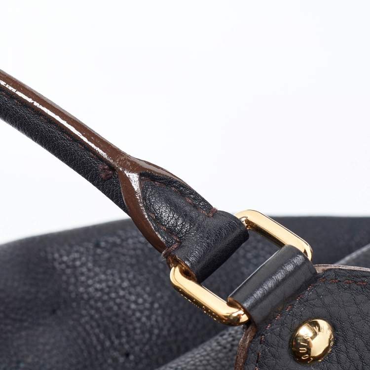 Pre Owned Louis Vuitton Black Monogram Mahina Leather L Bag