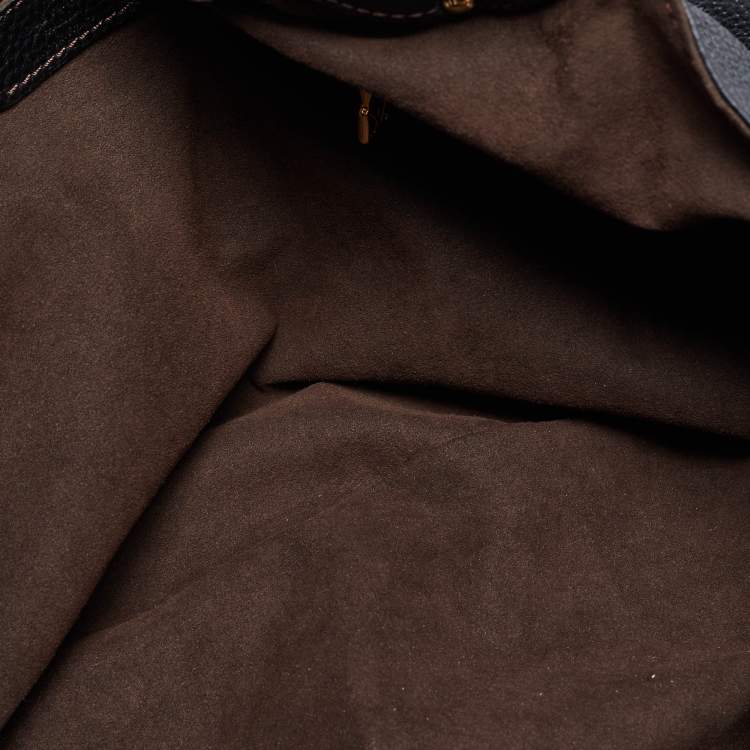 Pre Owned Louis Vuitton Black Monogram Mahina Leather L Bag