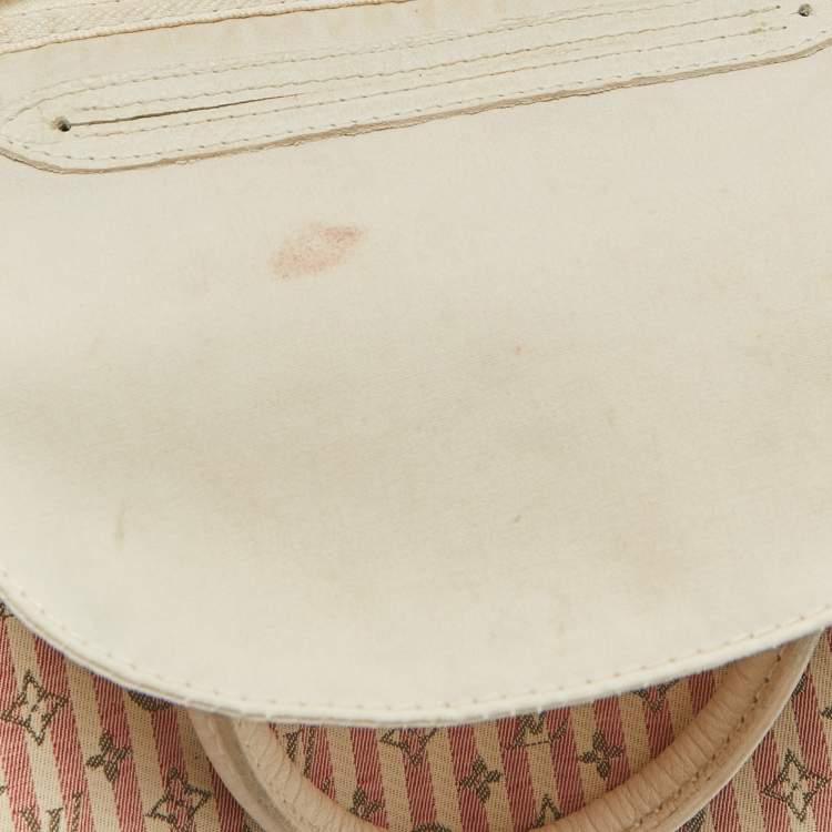 Pre Owned Louis Vuitton White/Pink Mini Lin Croisette Speedy 30 Bag