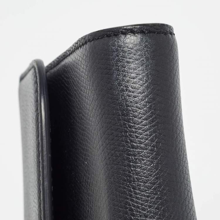 Pre Owned Louis Vuitton Black Leather VSling Flap Clutch