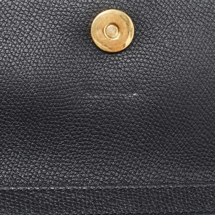 Pre Owned Louis Vuitton Black Leather VSling Flap Clutch