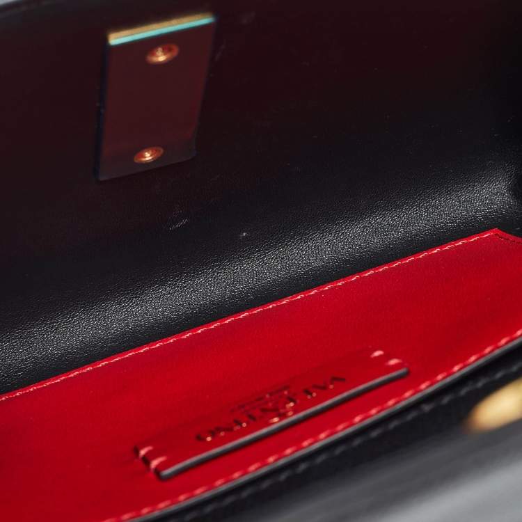 Pre Owned Louis Vuitton Black Leather VSling Flap Clutch