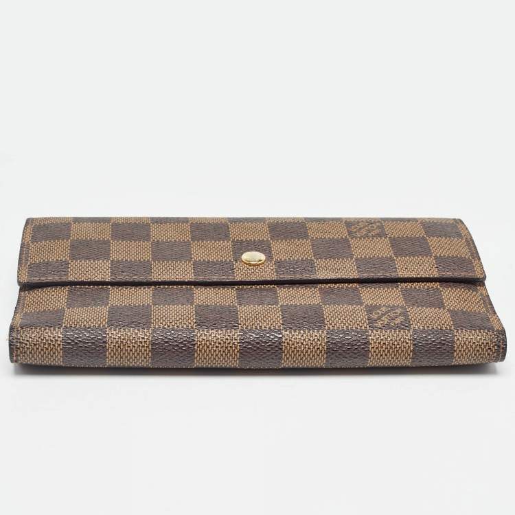 Pre Owned Louis Vuitton Damier Ebene Canvas Sarah Wallet