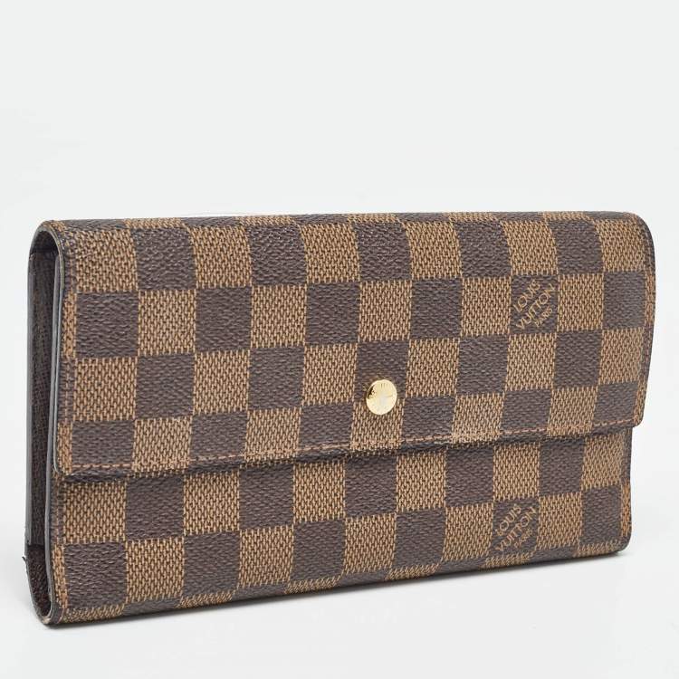 Pre Owned Louis Vuitton Damier Ebene Canvas Sarah Wallet