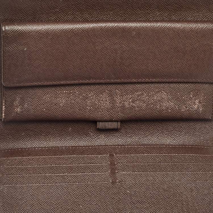 Pre Owned Louis Vuitton Damier Ebene Canvas Sarah Wallet