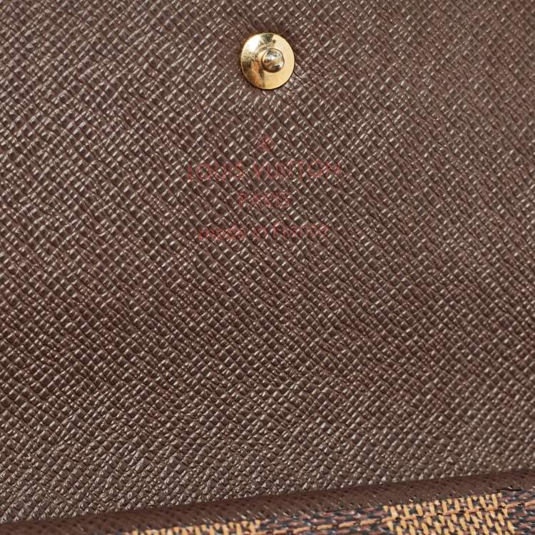 Pre Owned Louis Vuitton Damier Ebene Canvas Sarah Wallet