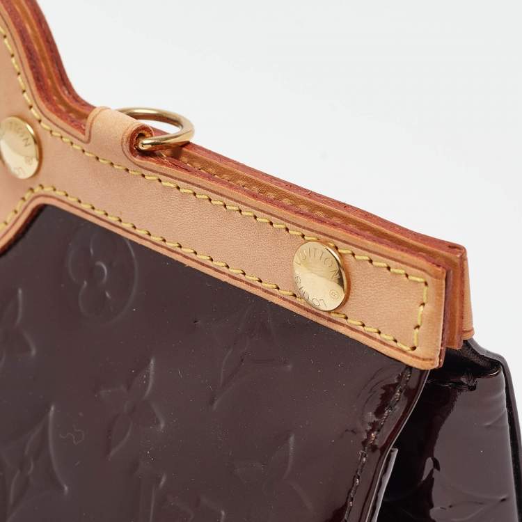 Pre Owned Louis Vuitton Amarante Monogram Vernis Roxbury Drive Bag