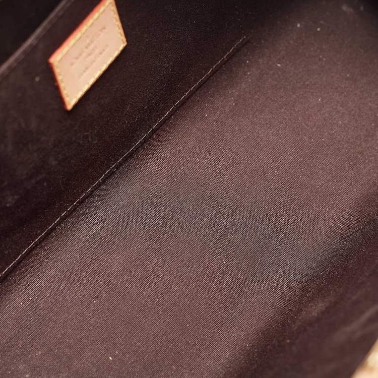 Pre Owned Louis Vuitton Amarante Monogram Vernis Roxbury Drive Bag
