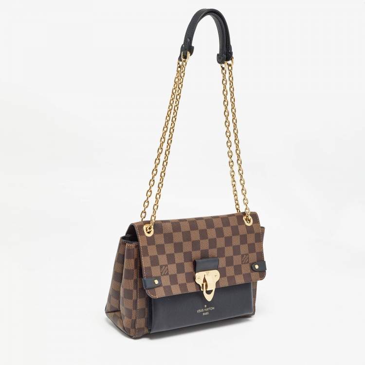 Pre Owned Louis Vuitton Black Damier Ebene Canvas Vavin PM Bag