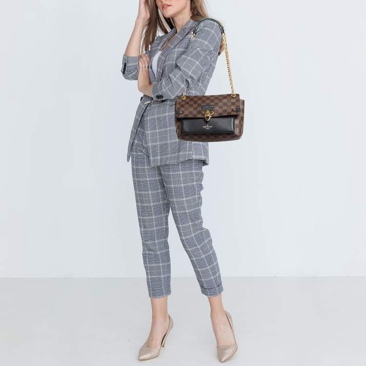 Pre Owned Louis Vuitton Black Damier Ebene Canvas Vavin PM Bag