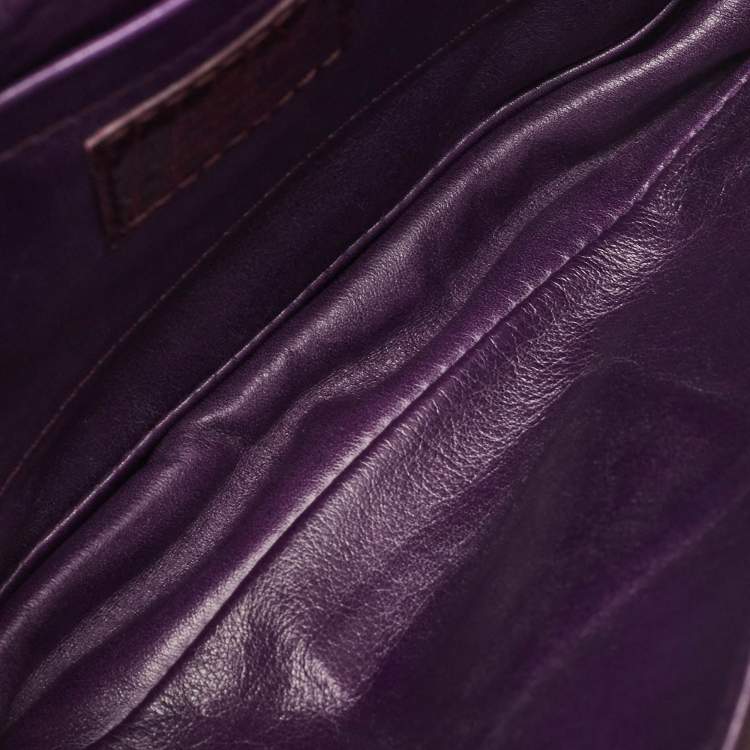 Pre Owned Louis Vuitton Purple Monogram Velours and Alligator Irvine Bag