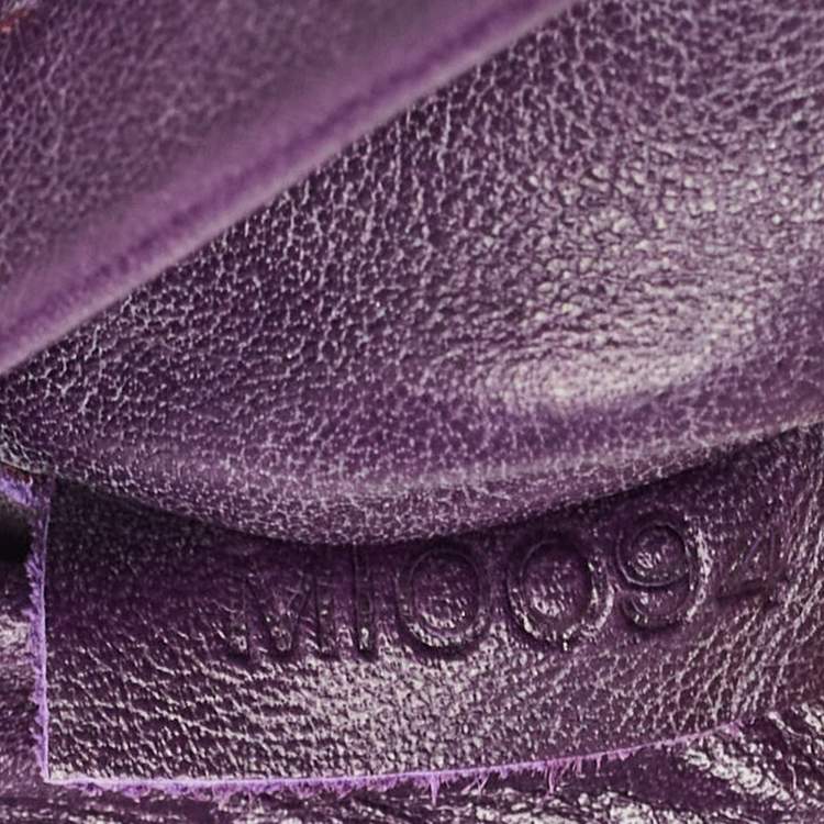 Pre Owned Louis Vuitton Purple Monogram Velours and Alligator Irvine Bag