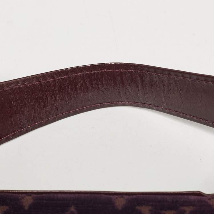 Pre Owned Louis Vuitton Purple Monogram Velours and Alligator Irvine Bag