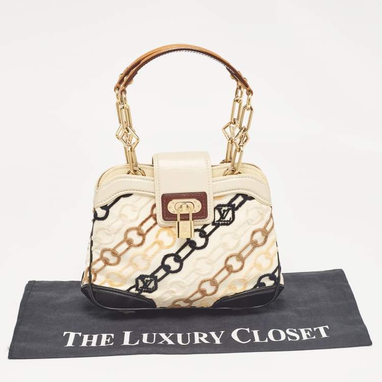 Pre Owned Louis Vuitton Black/Beige Velvet Chains Dolly Bag