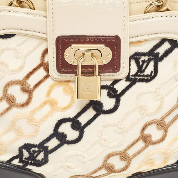 Pre Owned Louis Vuitton Black/Beige Velvet Chains Dolly Bag