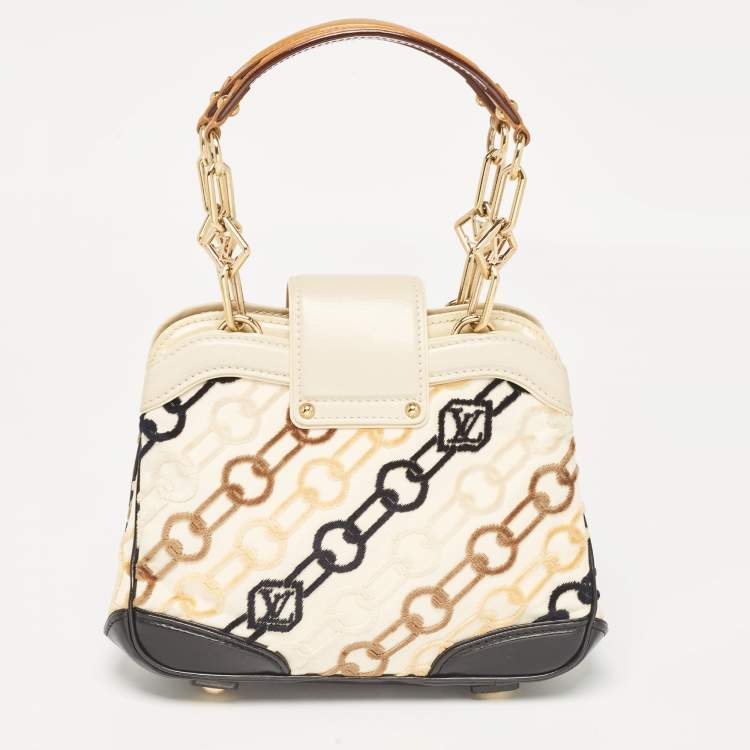 Pre Owned Louis Vuitton Black/Beige Velvet Chains Dolly Bag