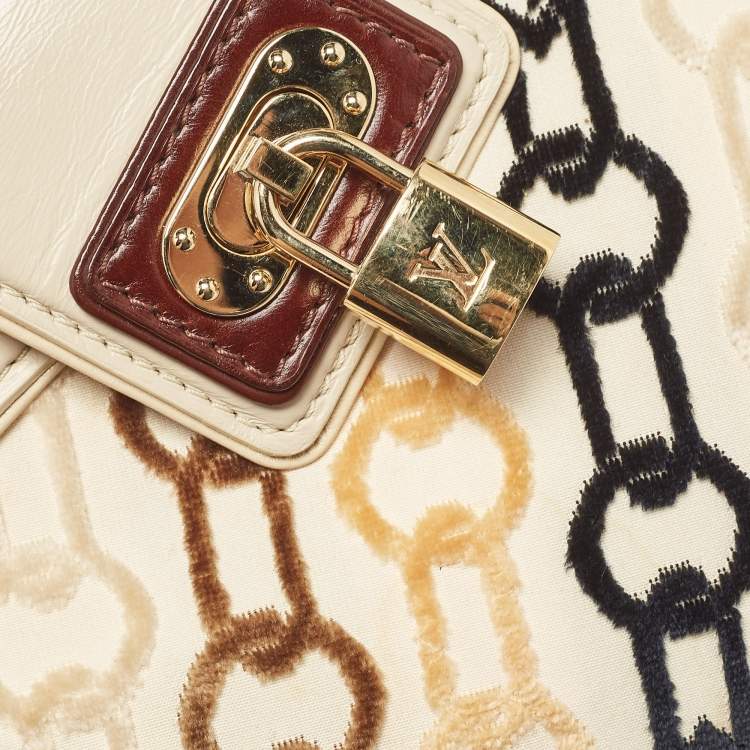 Pre Owned Louis Vuitton Black/Beige Velvet Chains Dolly Bag